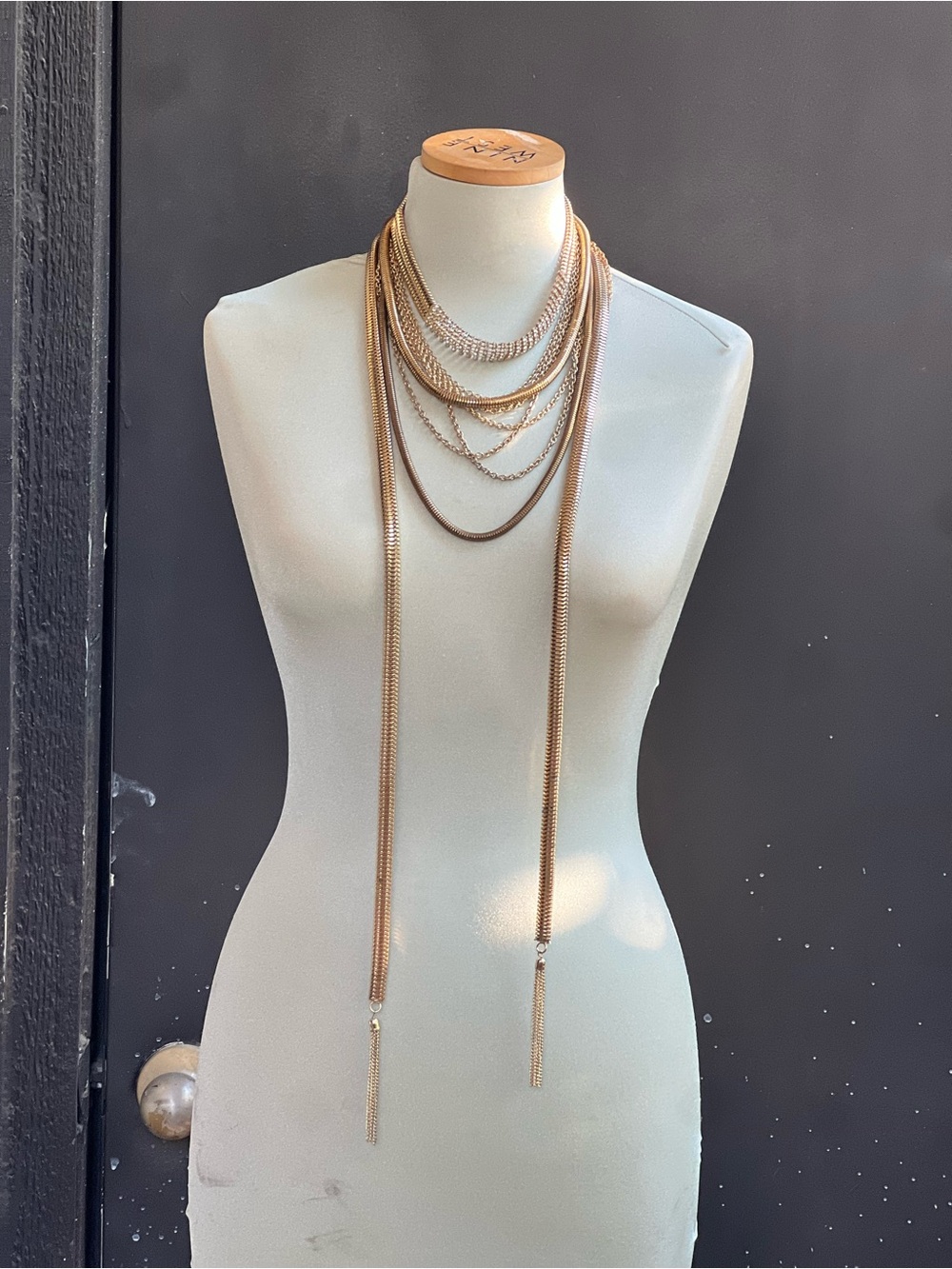 Layered Gold Multi-Strand Necklace - Elegant Long Tassel Lariat